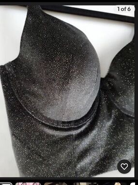 Victorias Secret Body Lined Demi Bra 38DD Longline Shimmer Black NWT’s